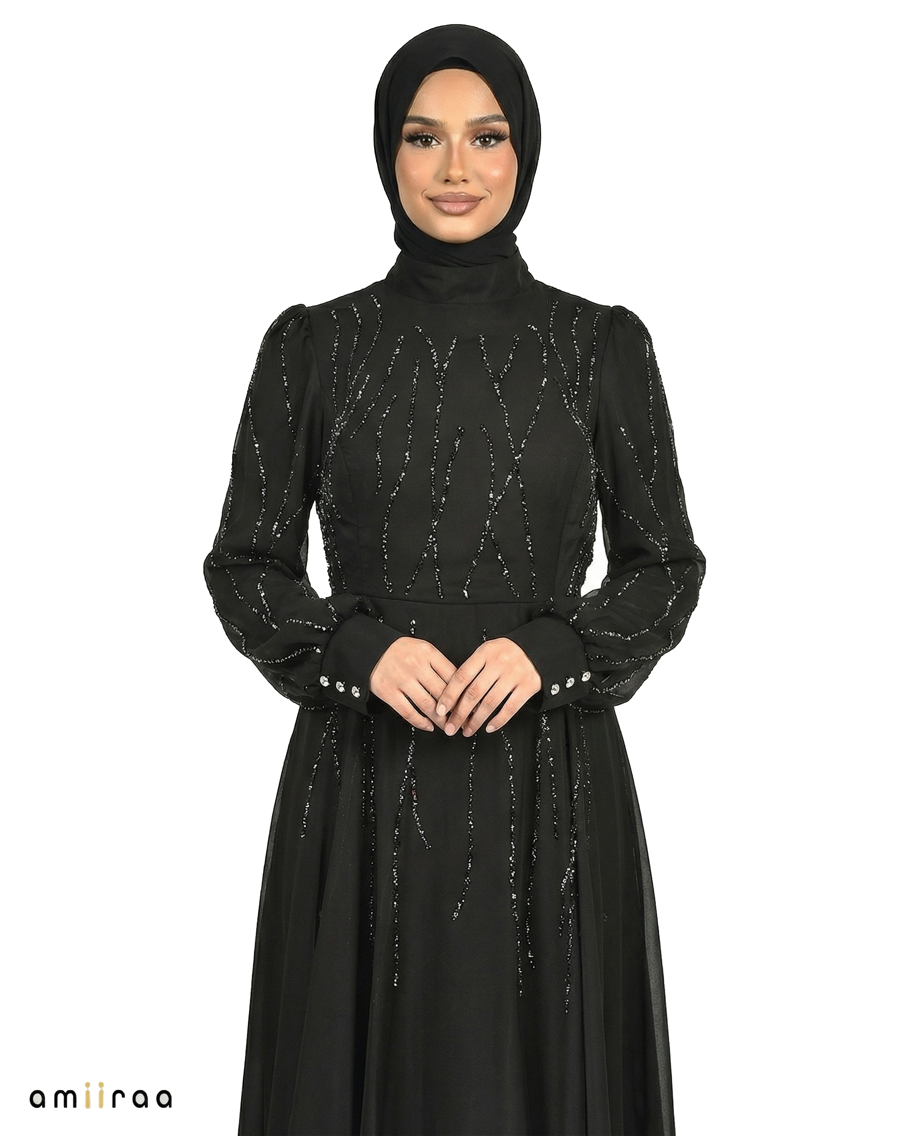 Tap Shoe Embellished Stone Pattern Full-Length Dress