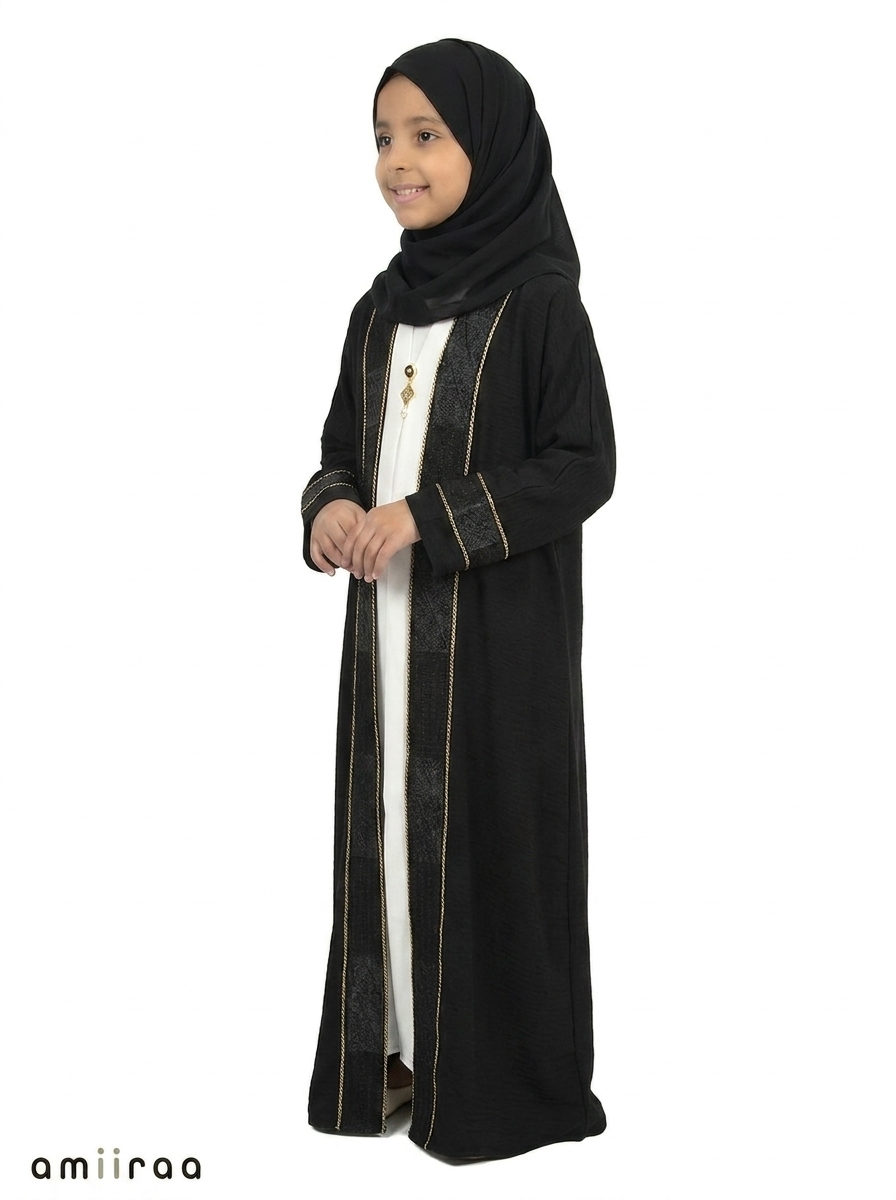 Tap Shoe Girls Luxe Embroidered Saudi Abaya