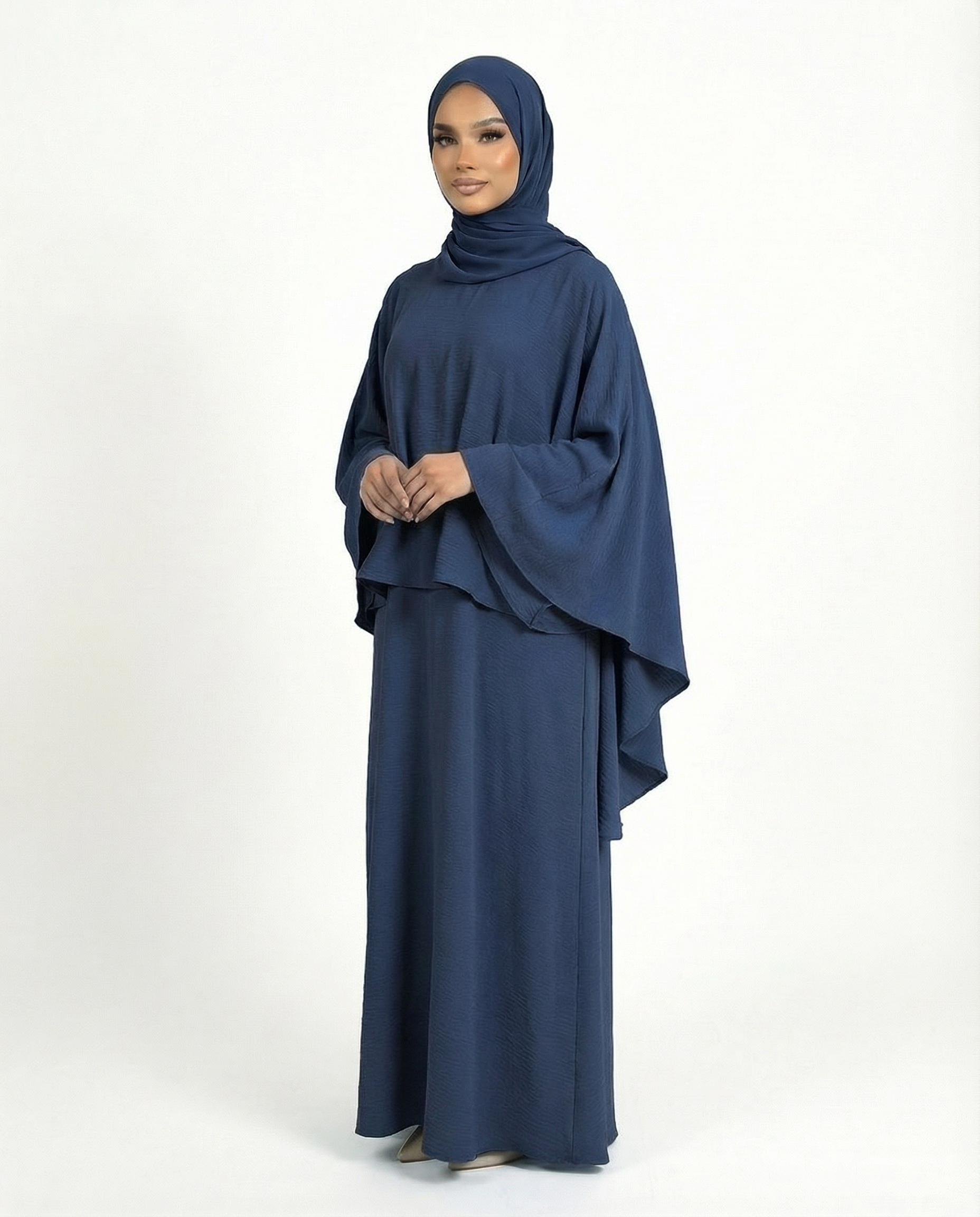 Medieval Blue Airflow Cape Abaya