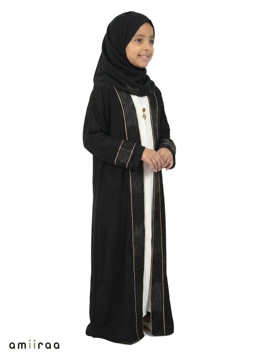Tap Shoe Girls Luxe Embroidered Saudi Abaya