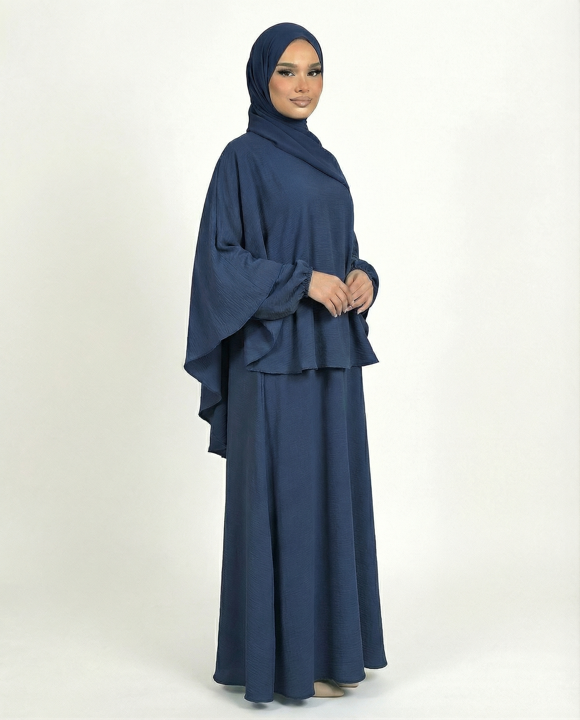 Sodalite Blue Flowing Modest Top & Maxi Skirt Set
