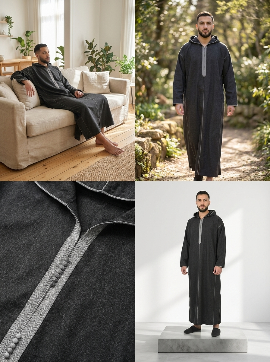 Anthracite Men's Winter Thobe Pull Over