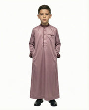 Decadent Chocolate Emirati Panel Collar Thobe with Chest Pocket