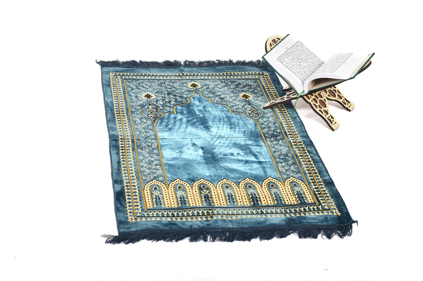Premium Prayer Rug – Elegant Islamic Design in Royal Blue  (musallahs )