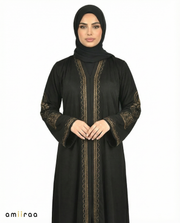 Tap Shoe Ornate Detailed Panel Full-Length Abaya