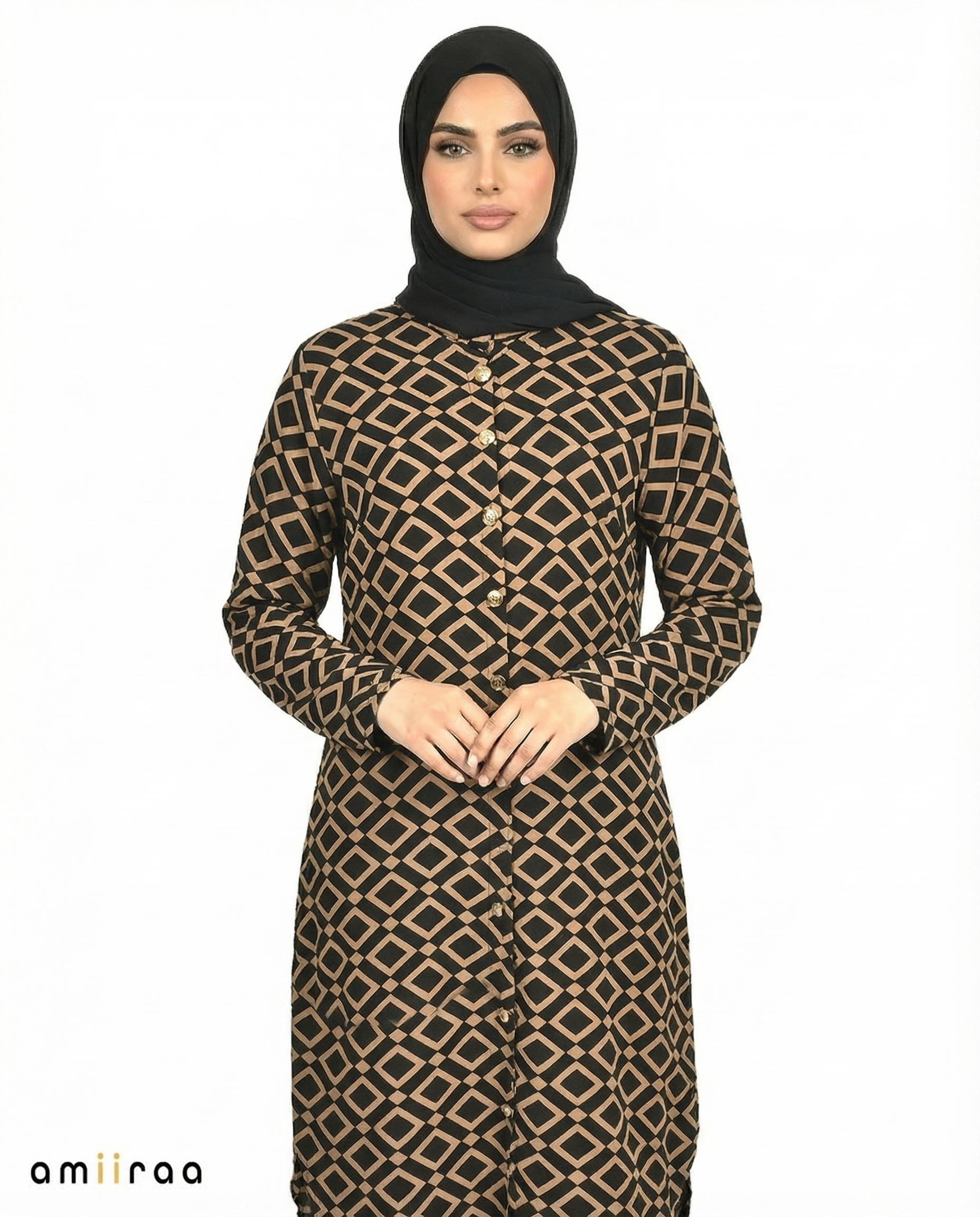 Brownie Diamond Print Tunic & Pants 2-Piece Set