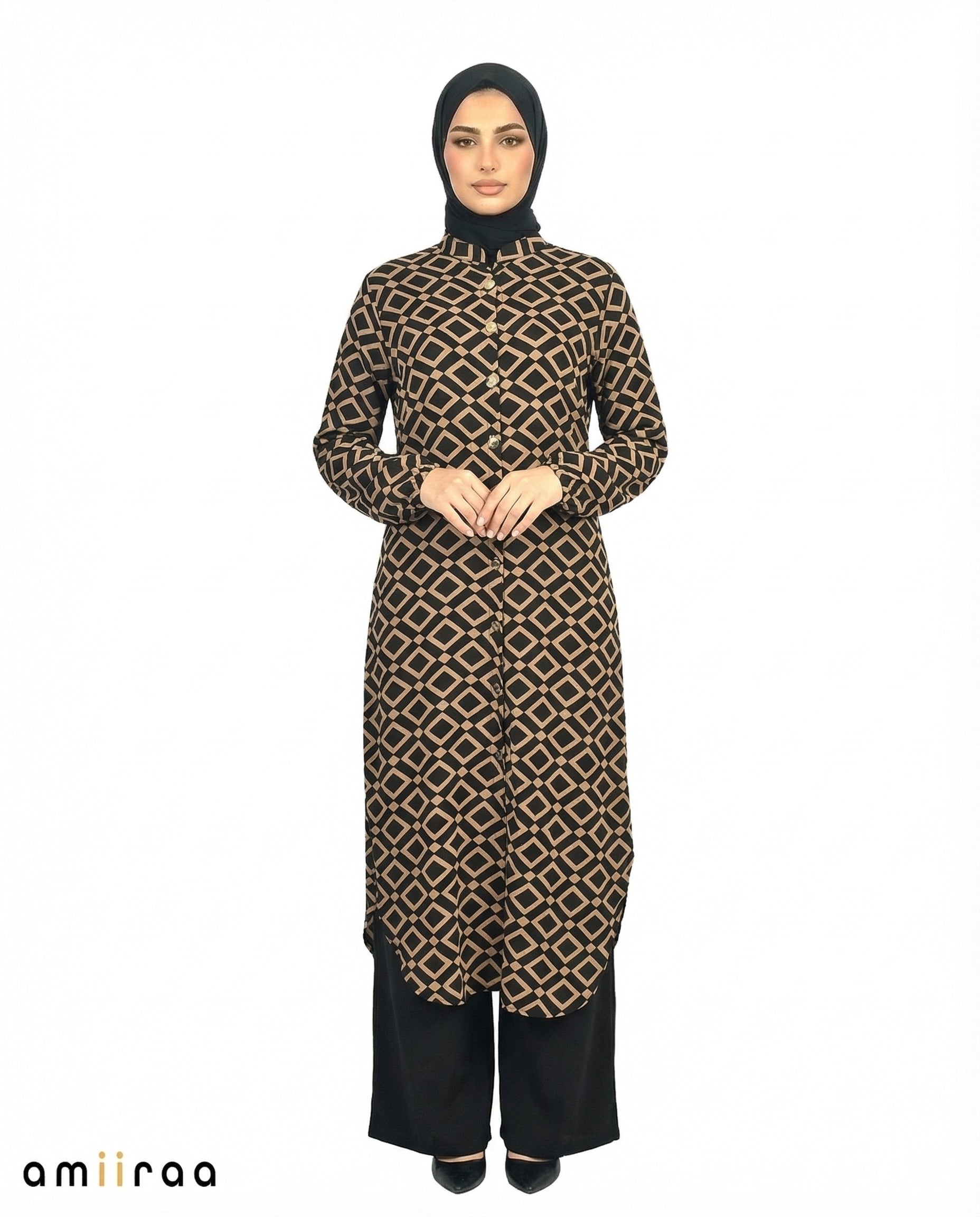 Brownie Diamond Print Tunic & Pants 2-Piece Set
