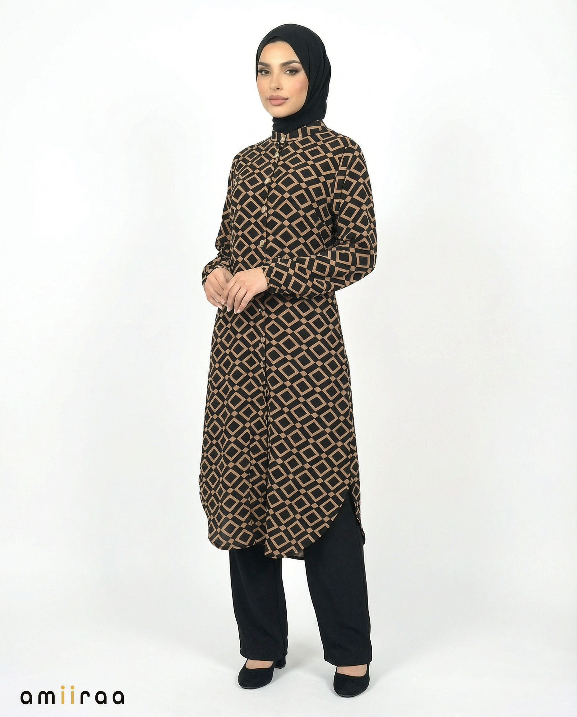 Brownie Diamond Print Tunic & Pants 2-Piece Set