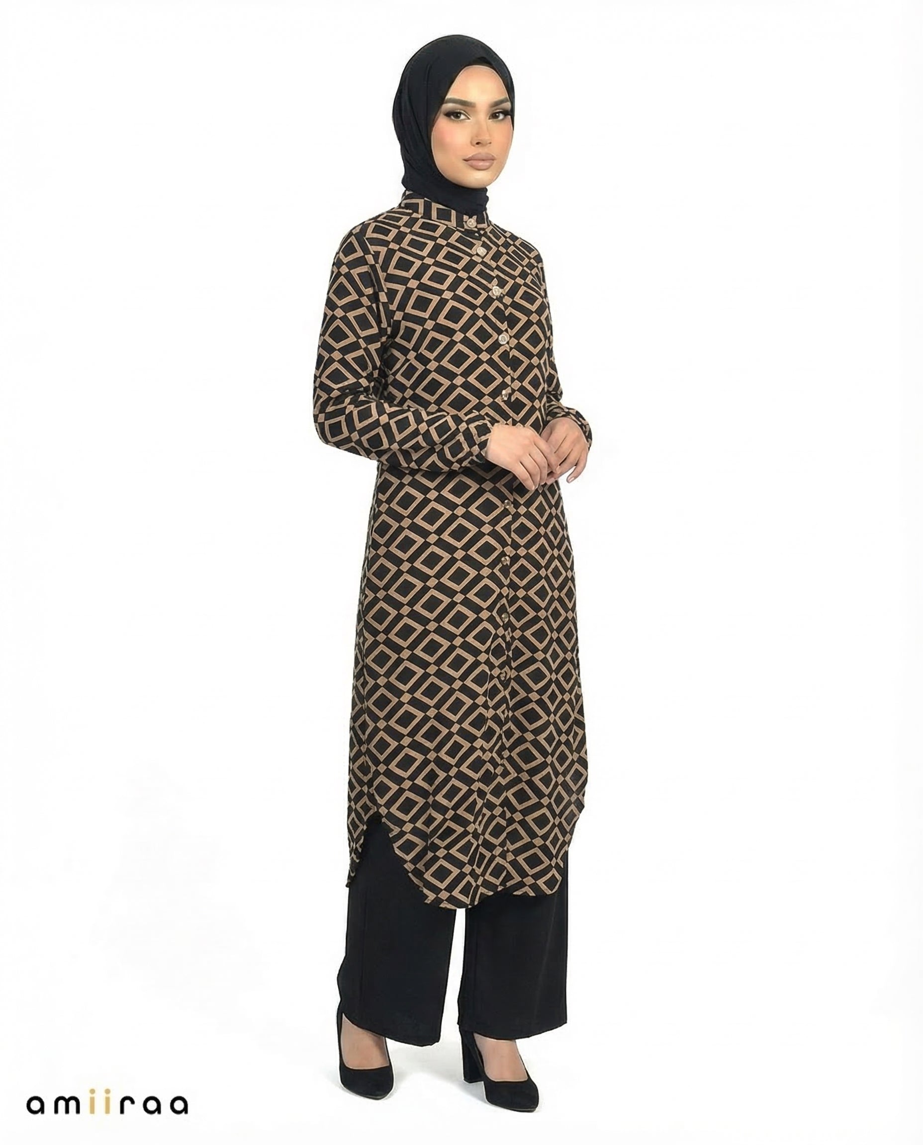 Brownie Diamond Print Tunic & Pants 2-Piece Set