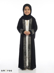 Tap Shoe Girls Abaya with Statement Embroidered Borders
