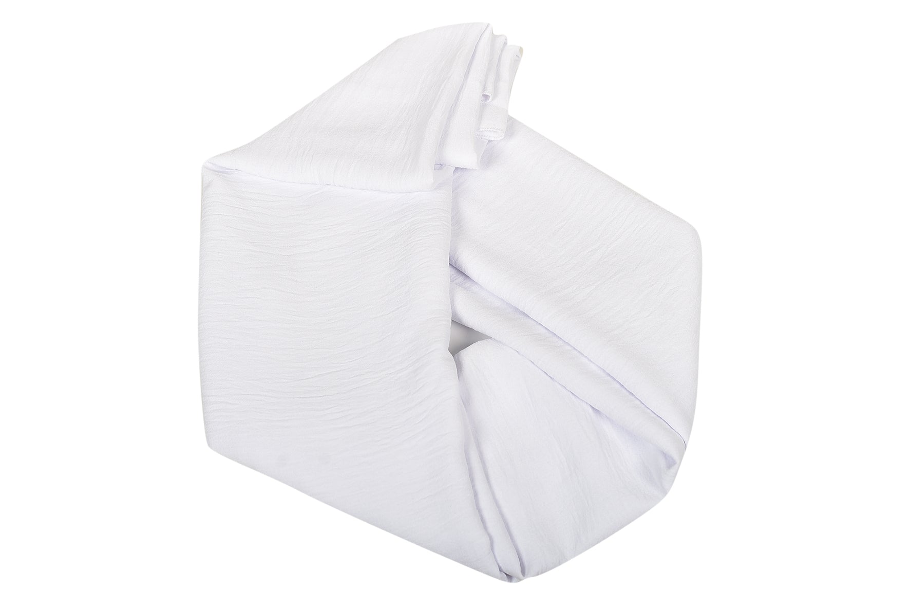 Brilliant White Soft airflow fabric scarf with a subtle crinkle texture, perfect for daily modest wear.