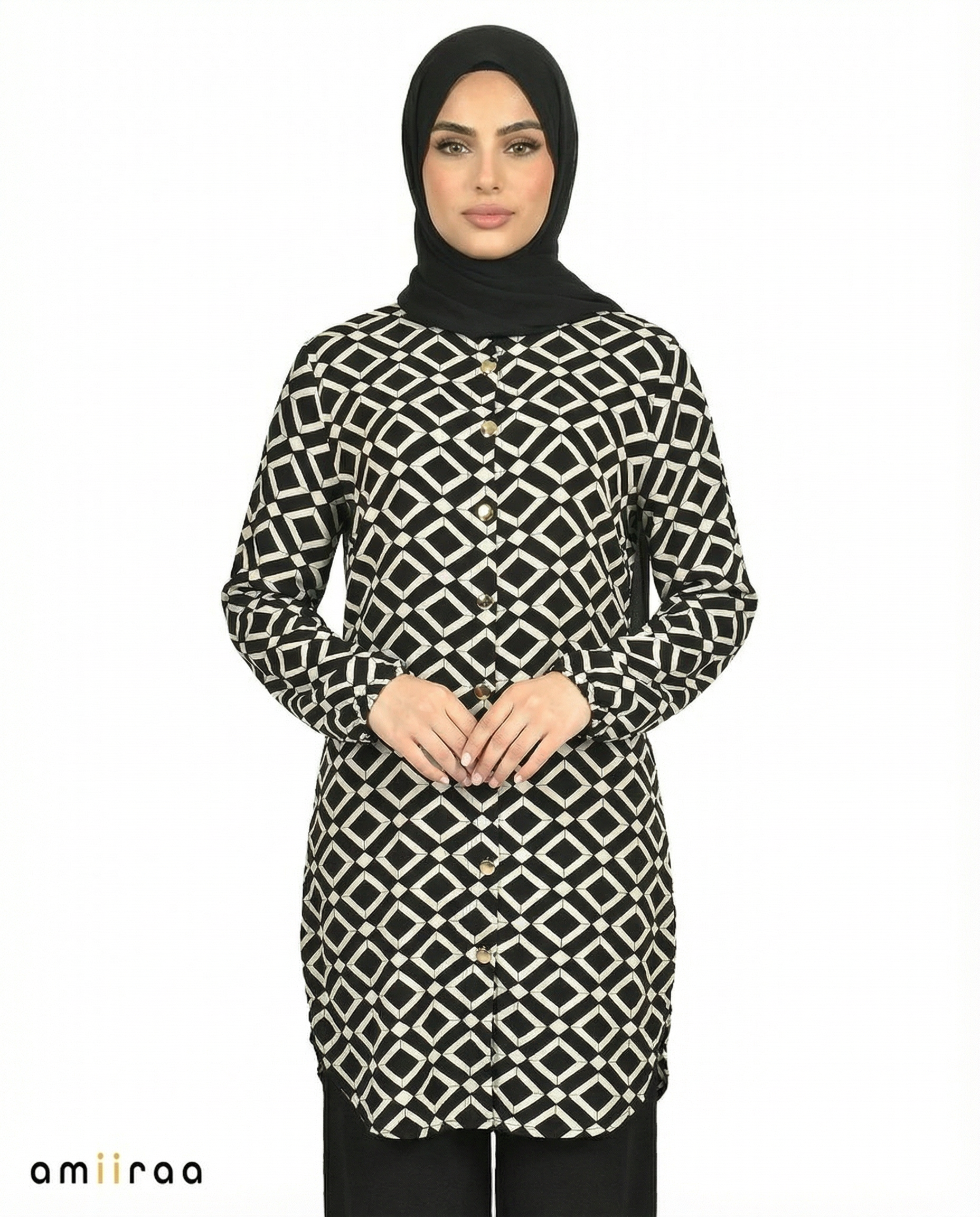 Quarry Diamond Print Tunic & Pants 2-Piece Set