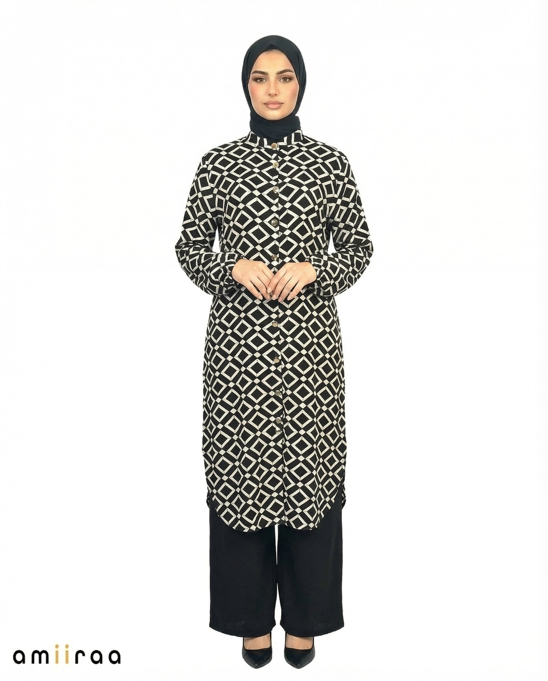 Quarry Diamond Print Tunic & Pants 2-Piece Set