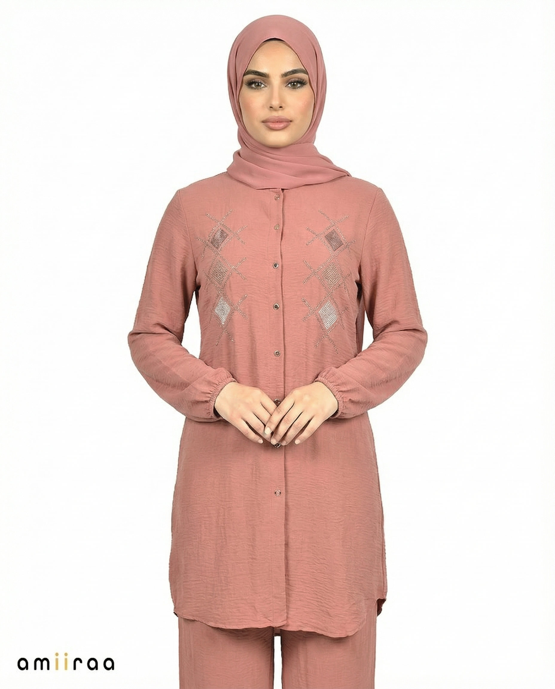 Mesa Rose Diamante Embellished Modest 2PC Set
