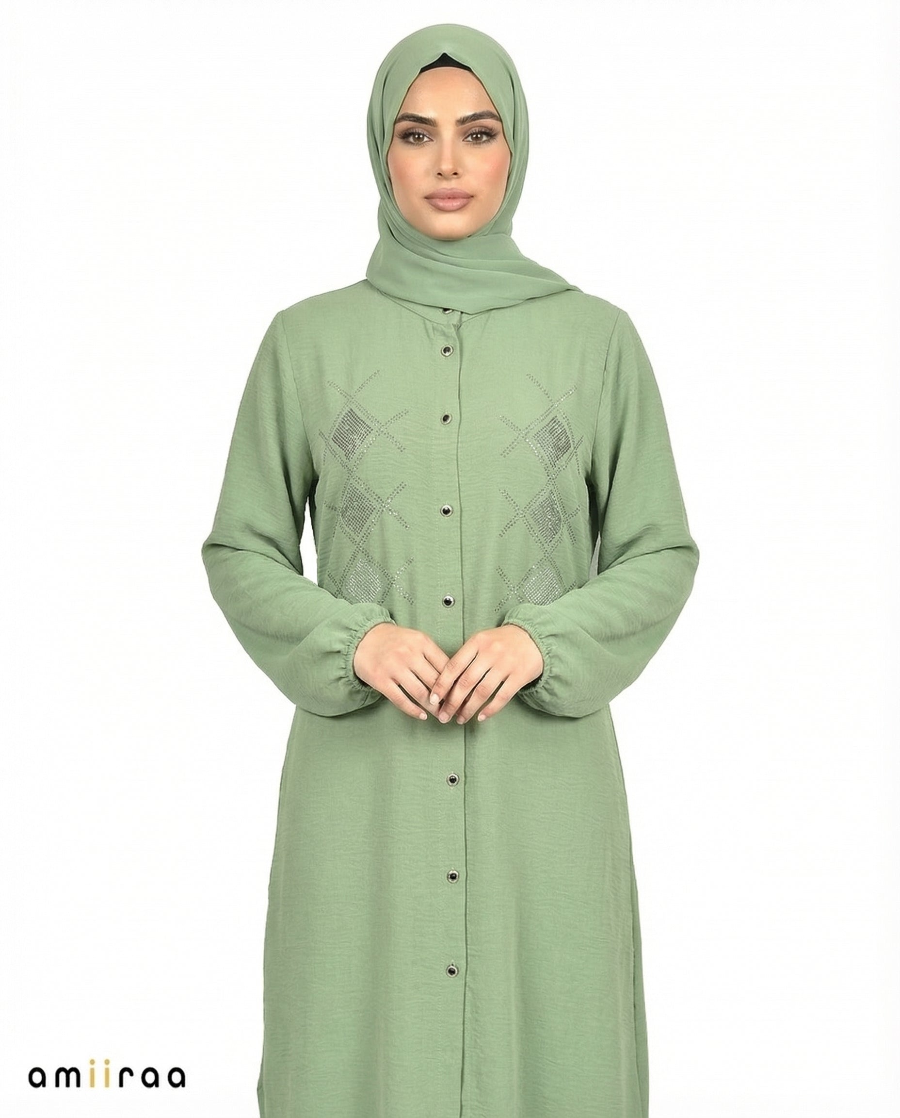 Guacamole Diamante Embellished Modest 2PC Set