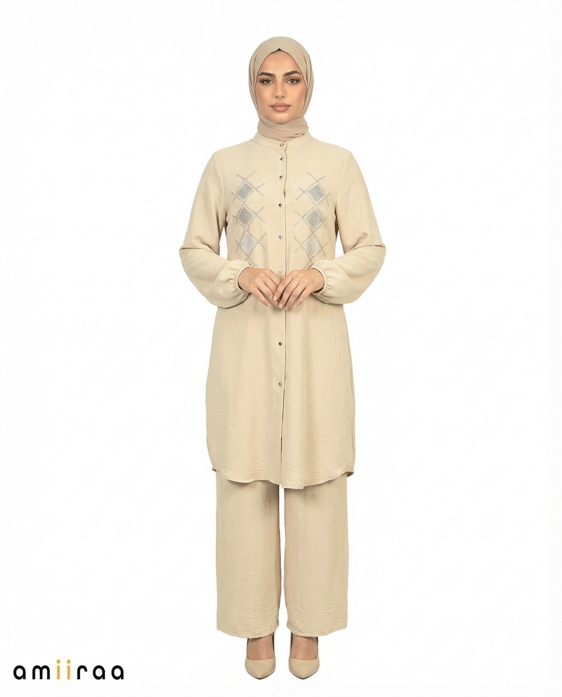 Semolona Diamante Embellished Modest 2PC Set
