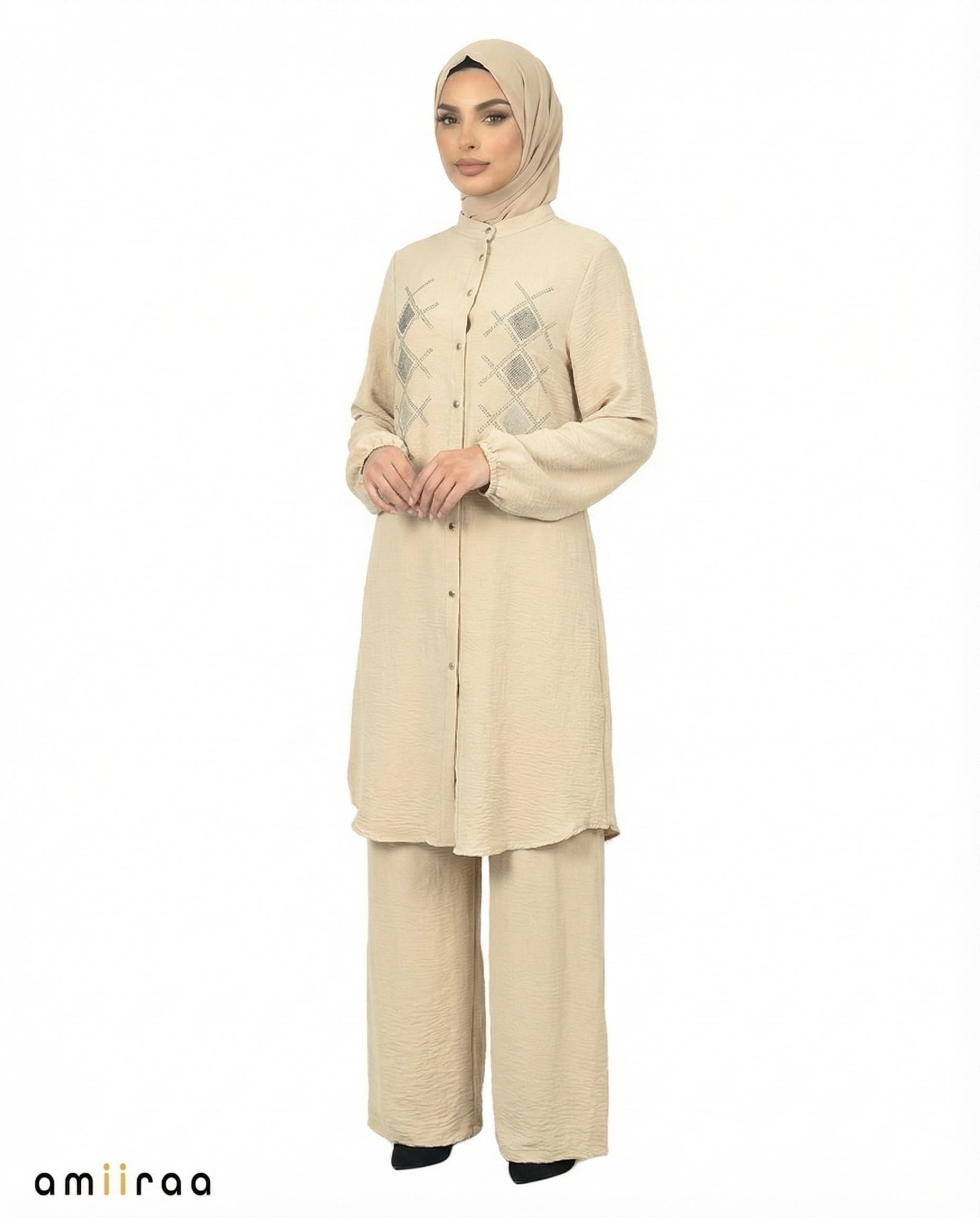 Semolona Diamante Embellished Modest 2PC Set