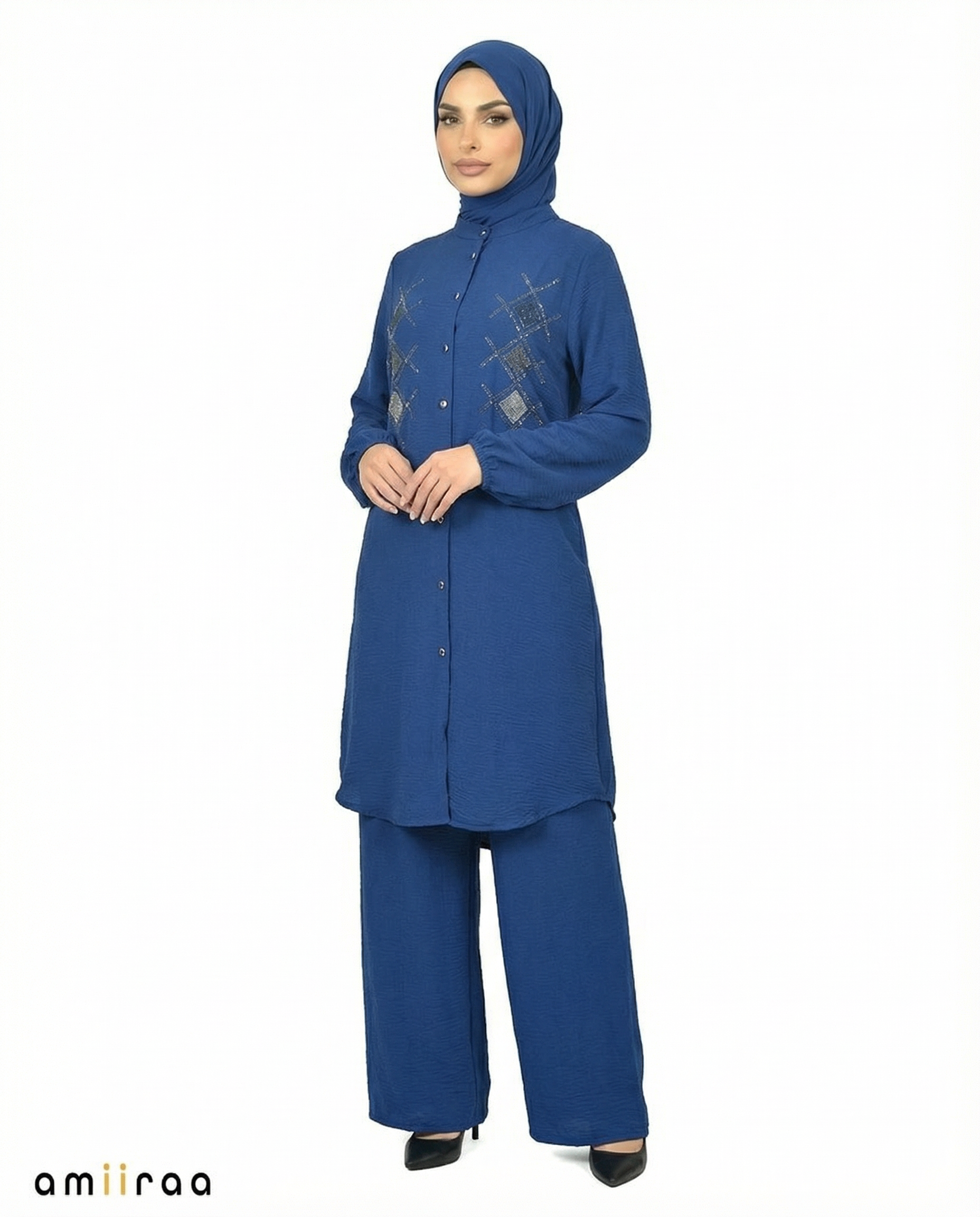 Surf The Web Diamante Embellished Modest 2PC Set