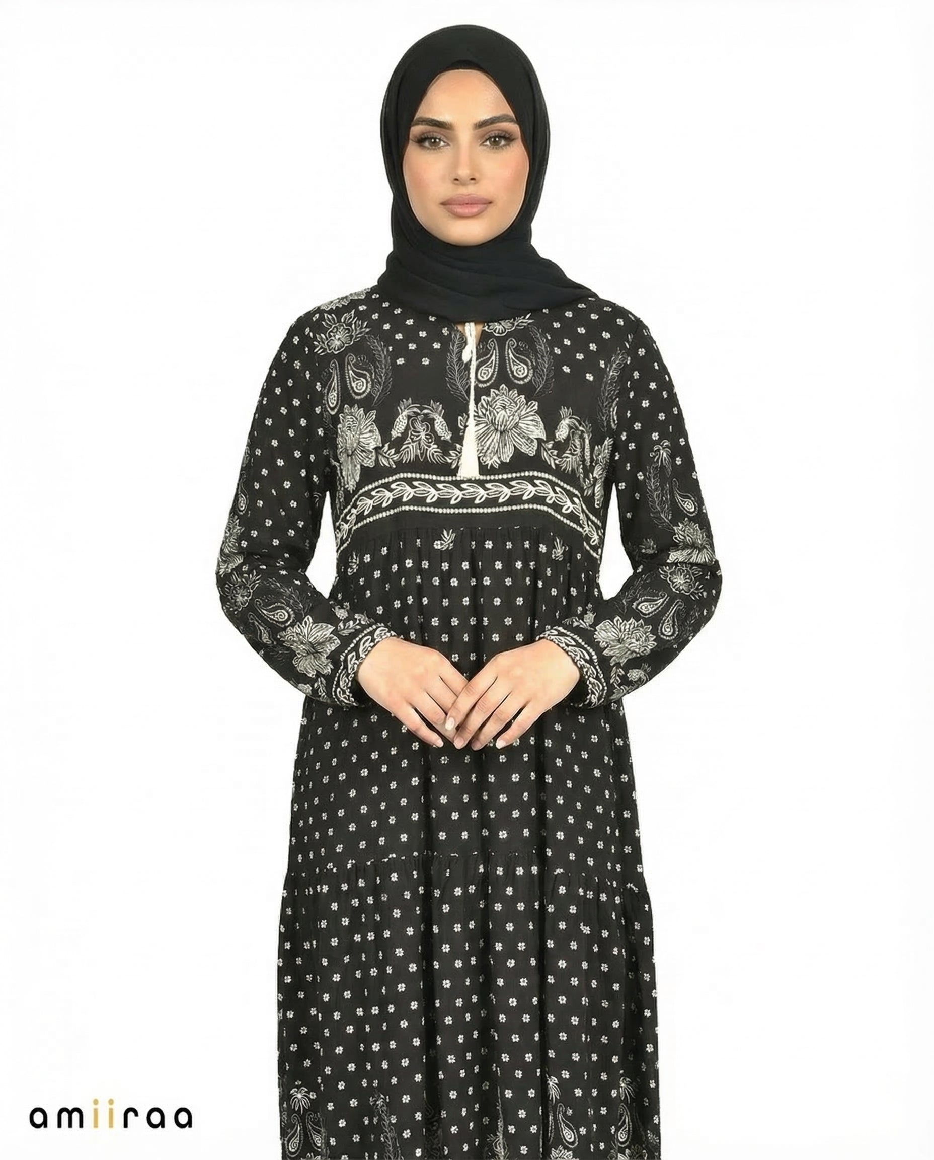 Tap Shoe Bohemian Floral Modest Maxi Dress