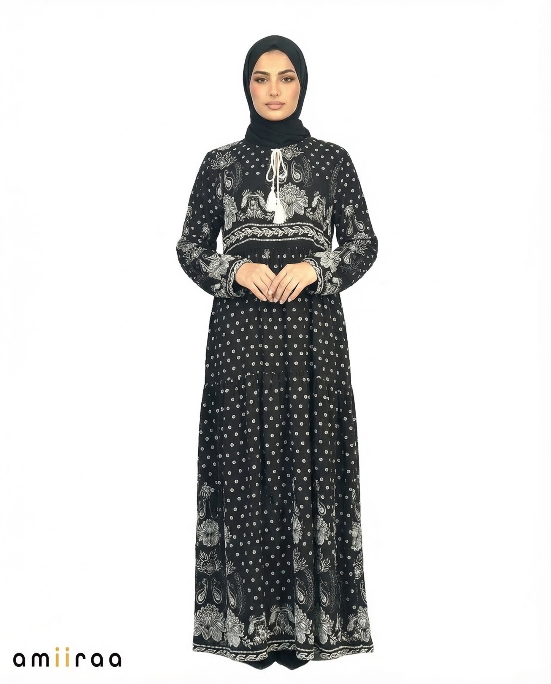 Tap Shoe Bohemian Floral Modest Maxi Dress