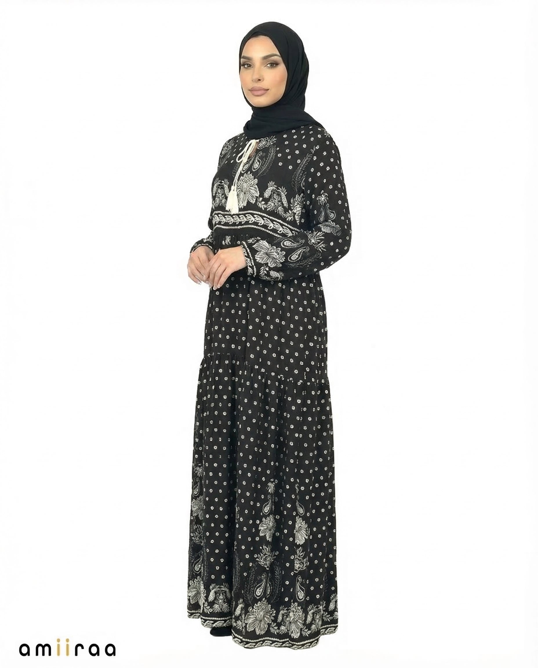 Tap Shoe Bohemian Floral Modest Maxi Dress