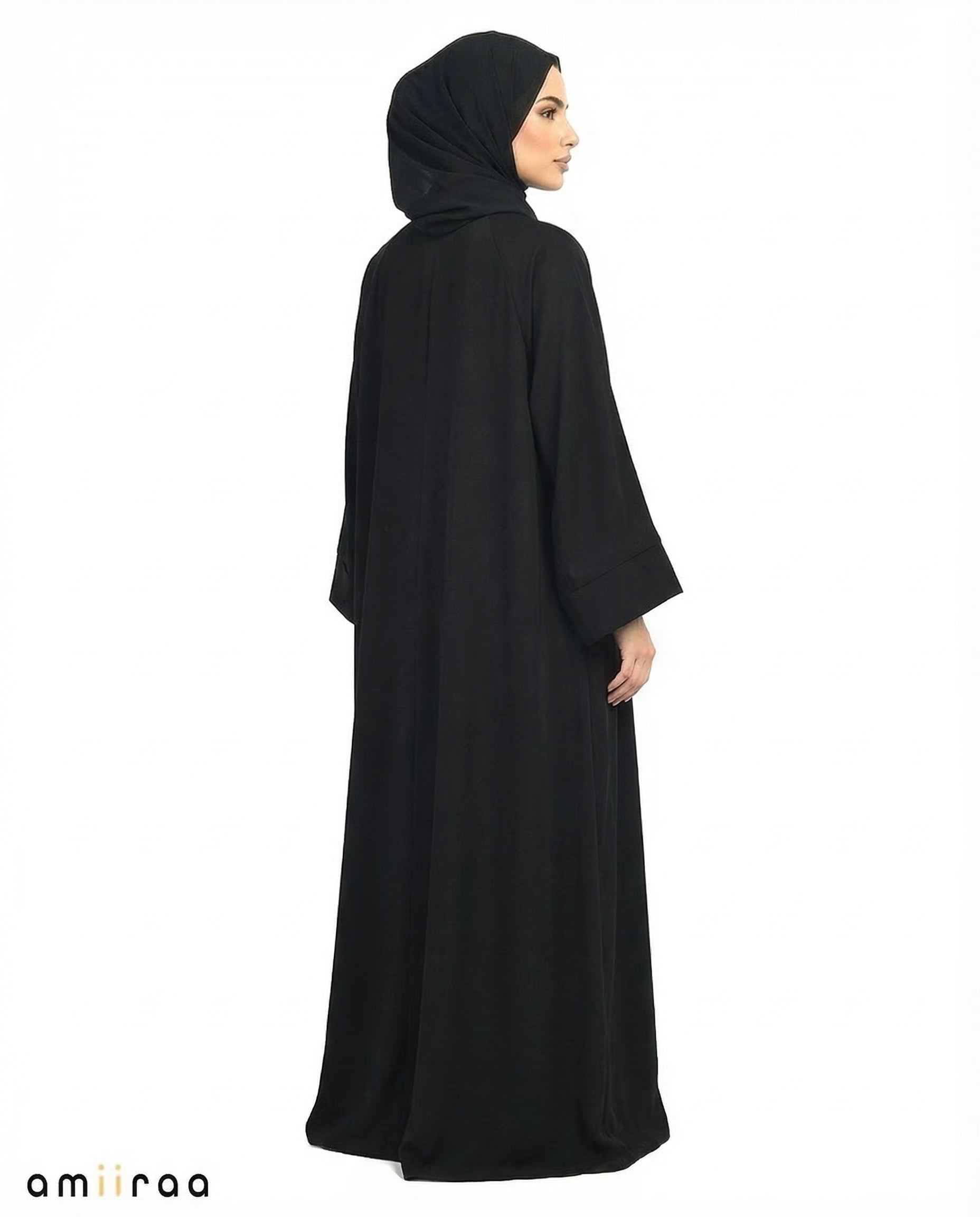 Anthracite Essential Zip-Front Modest Cuffed Abaya