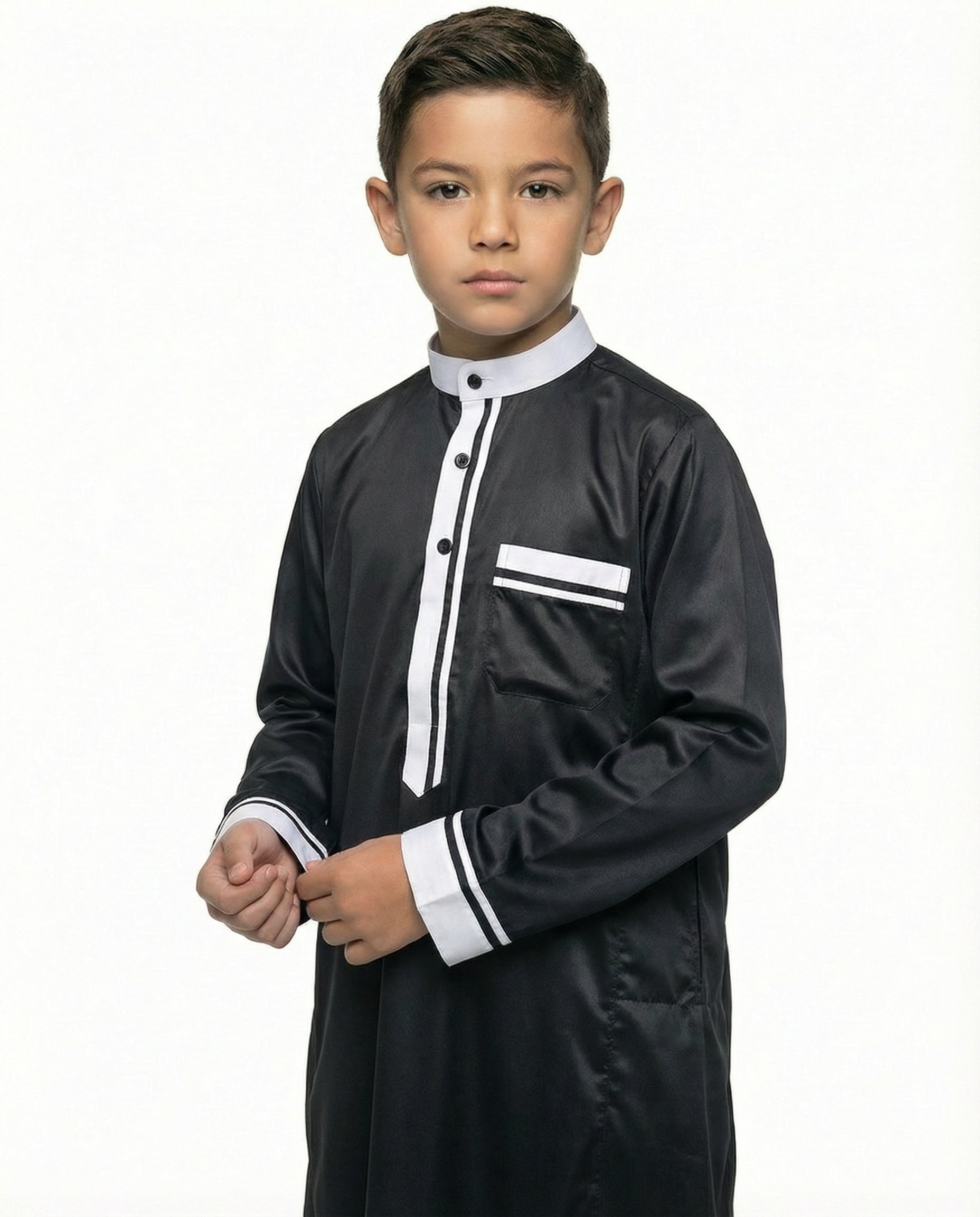 Tap Shoe Emirati Panel Collar Thobe with Chest Pocket
