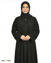 Tap Shoe Radiant Beaded Front-Zip Modest Abaya