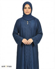 Black iris Diamante Front Panel Abaya
