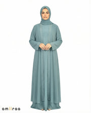 Arctic Elegant Embroidered and Beaded Open Abaya