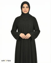 Tap Shoe Crystal Embellished Modest Abaya with Flared Sleeves