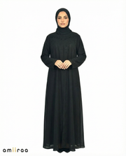 Tap Shoe Crystal Embellished Modest Abaya with Flared Sleeves