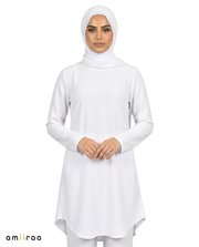 Brilliant White Modest Airflow Tunic & Pants 2PC Set