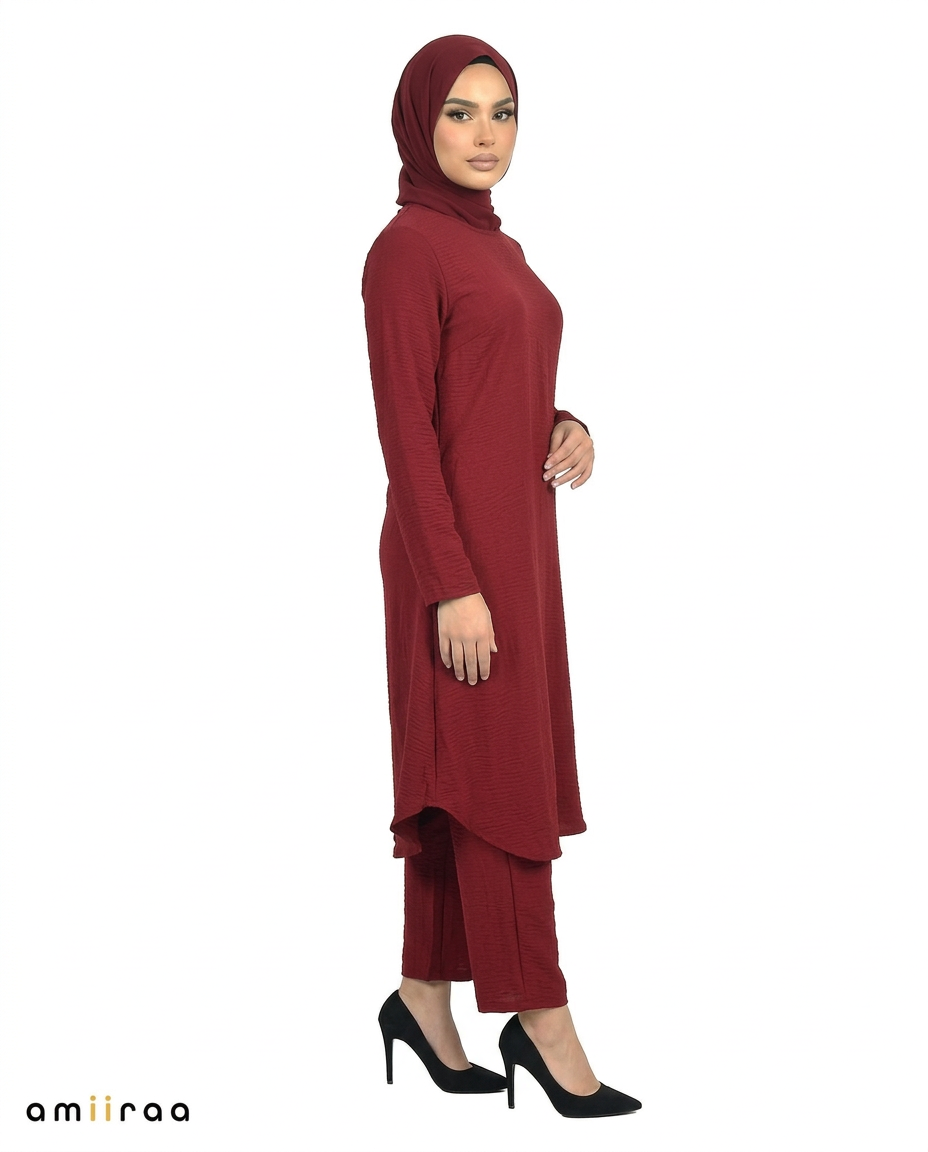 Rumba Red Modest Airflow Tunic & Pants 2PC Set