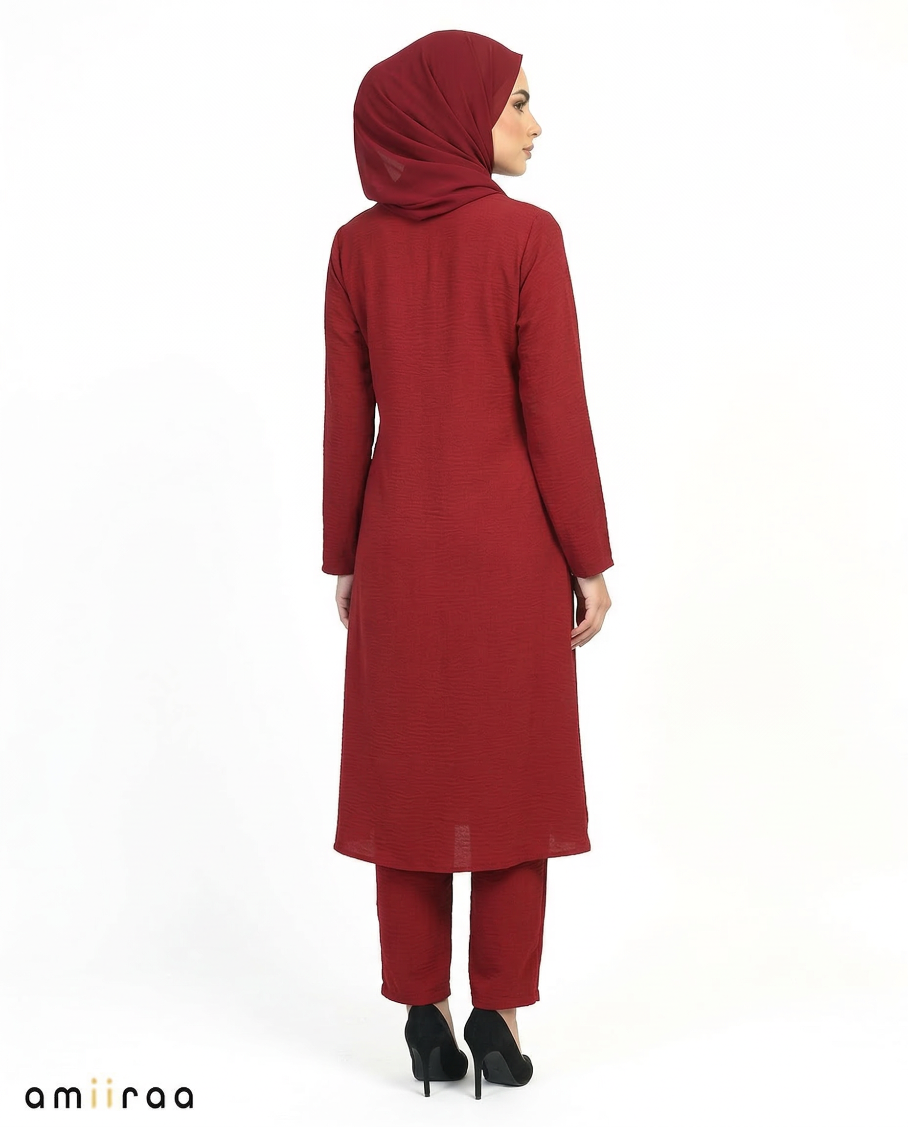 Rumba Red Modest Airflow Tunic & Pants 2PC Set