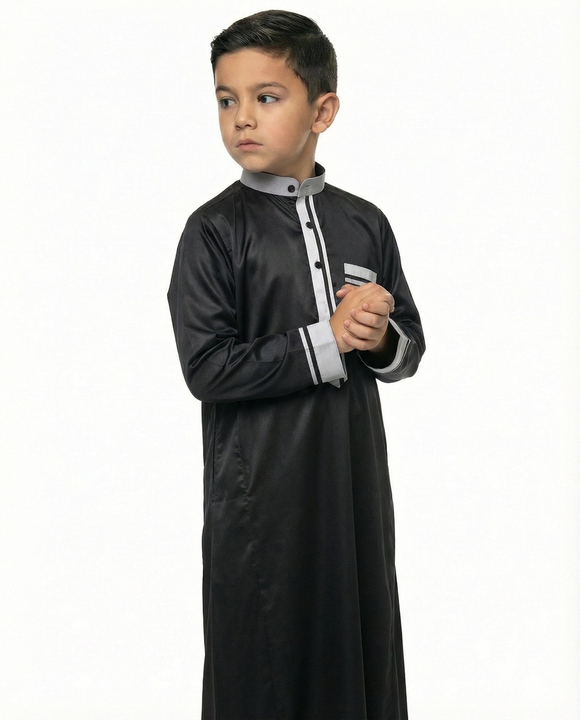 Tap Shoe Emirati Panel Collar Thobe with Chest Pocket