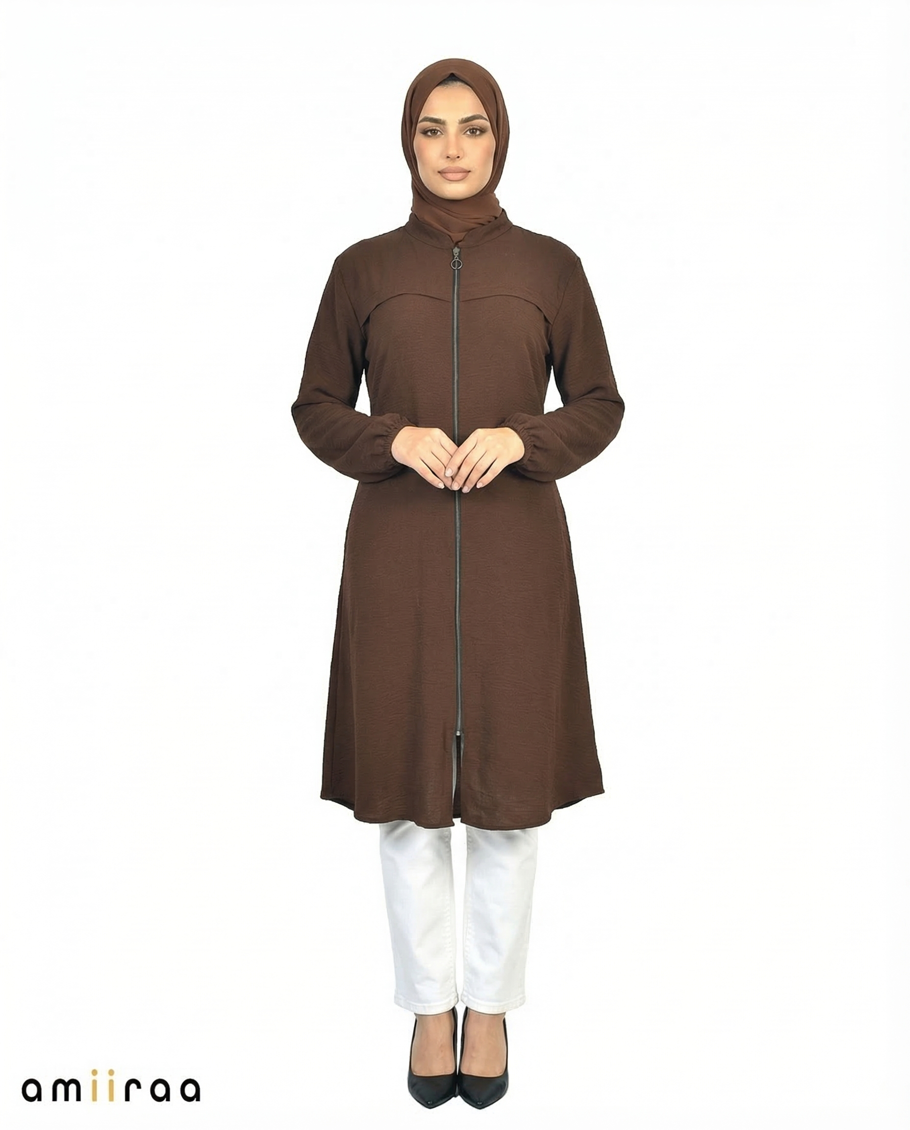 Coffee Bean Ladies Modest Longline Tunic