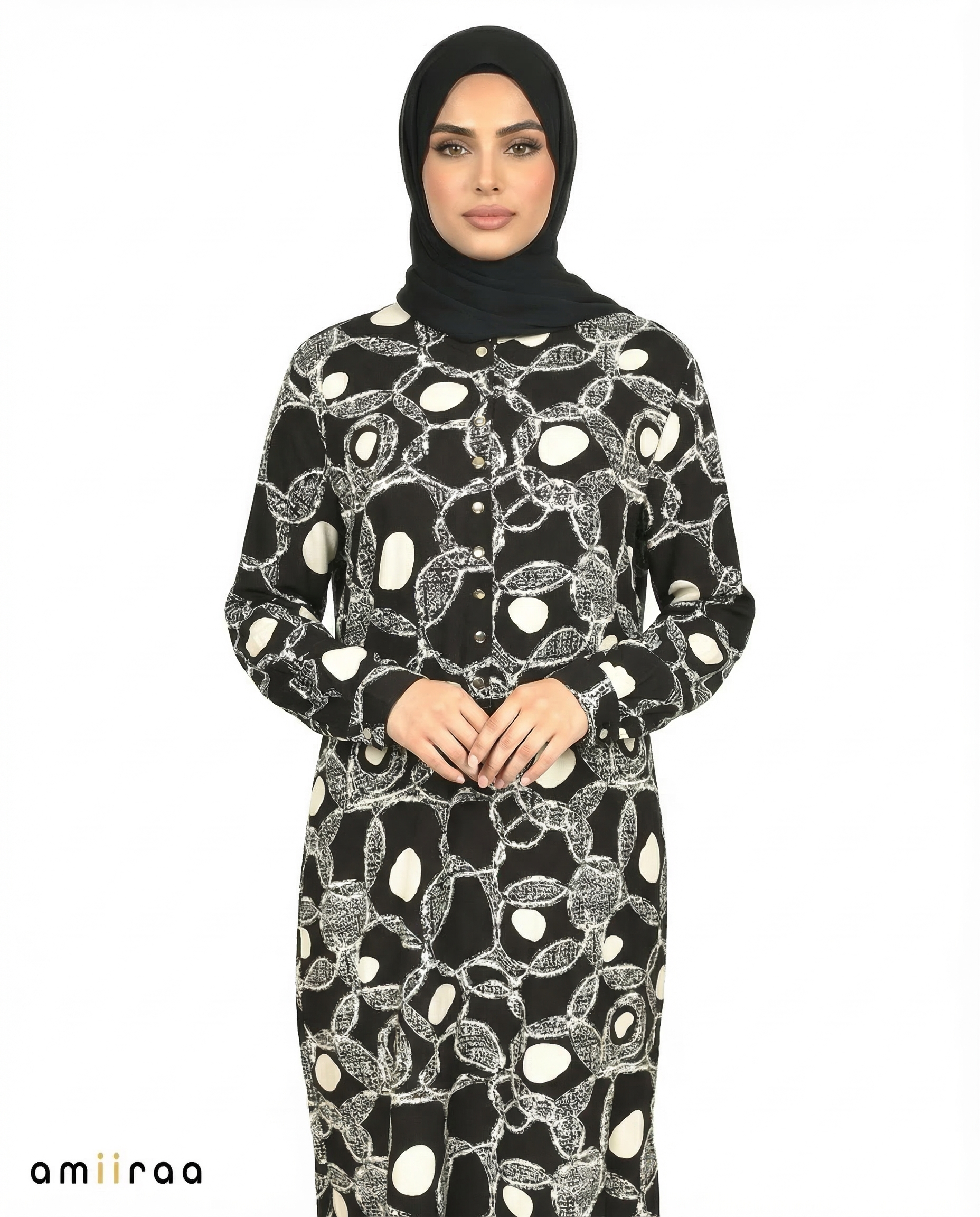 Tap Shoe Link Print Modest Longline Tunic Shirt