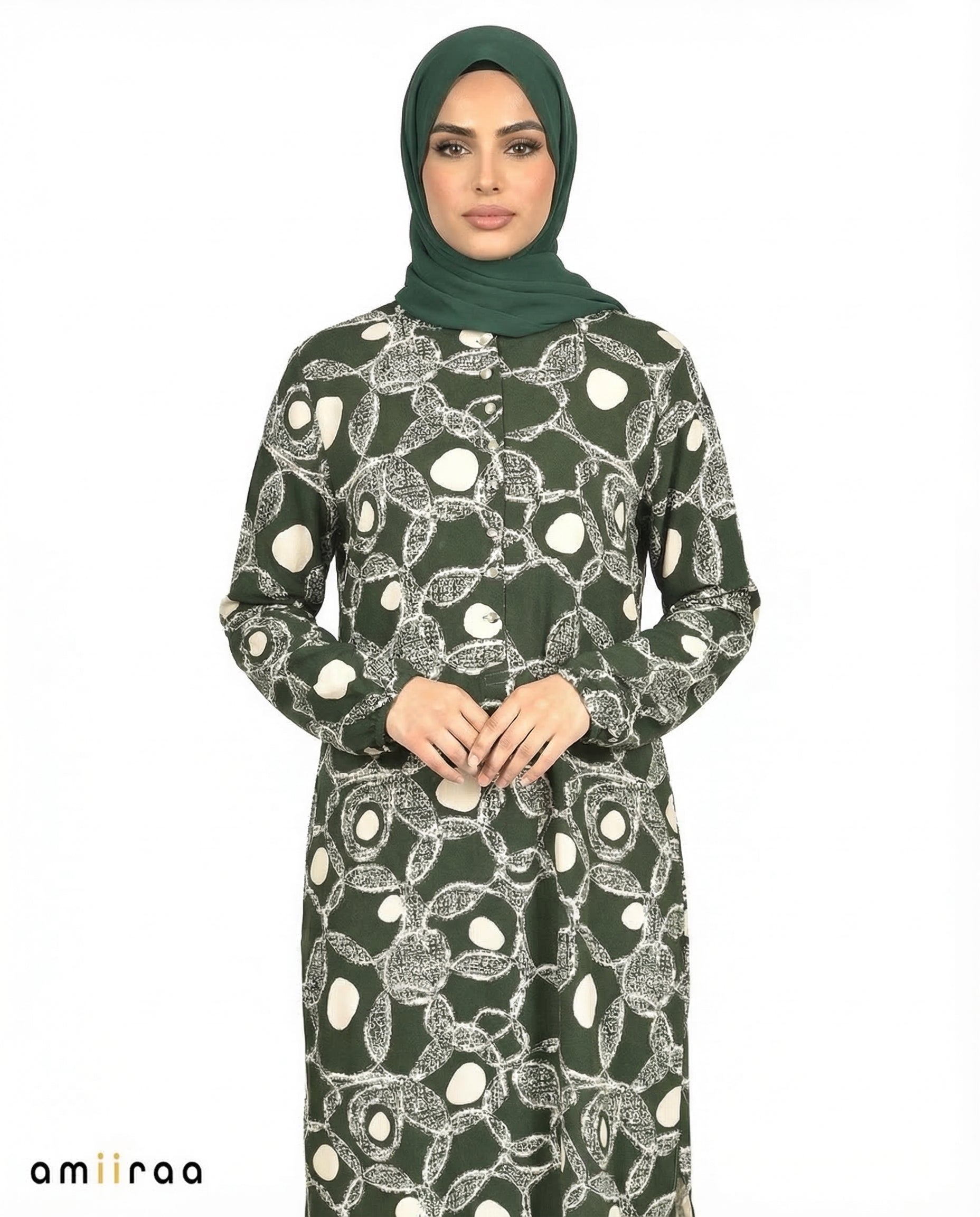 Sycamore Link Print Modest Longline Tunic Shirt