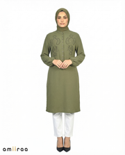 Four Leaf Beaded Modest Long Sleeve Tunic ShirtClover