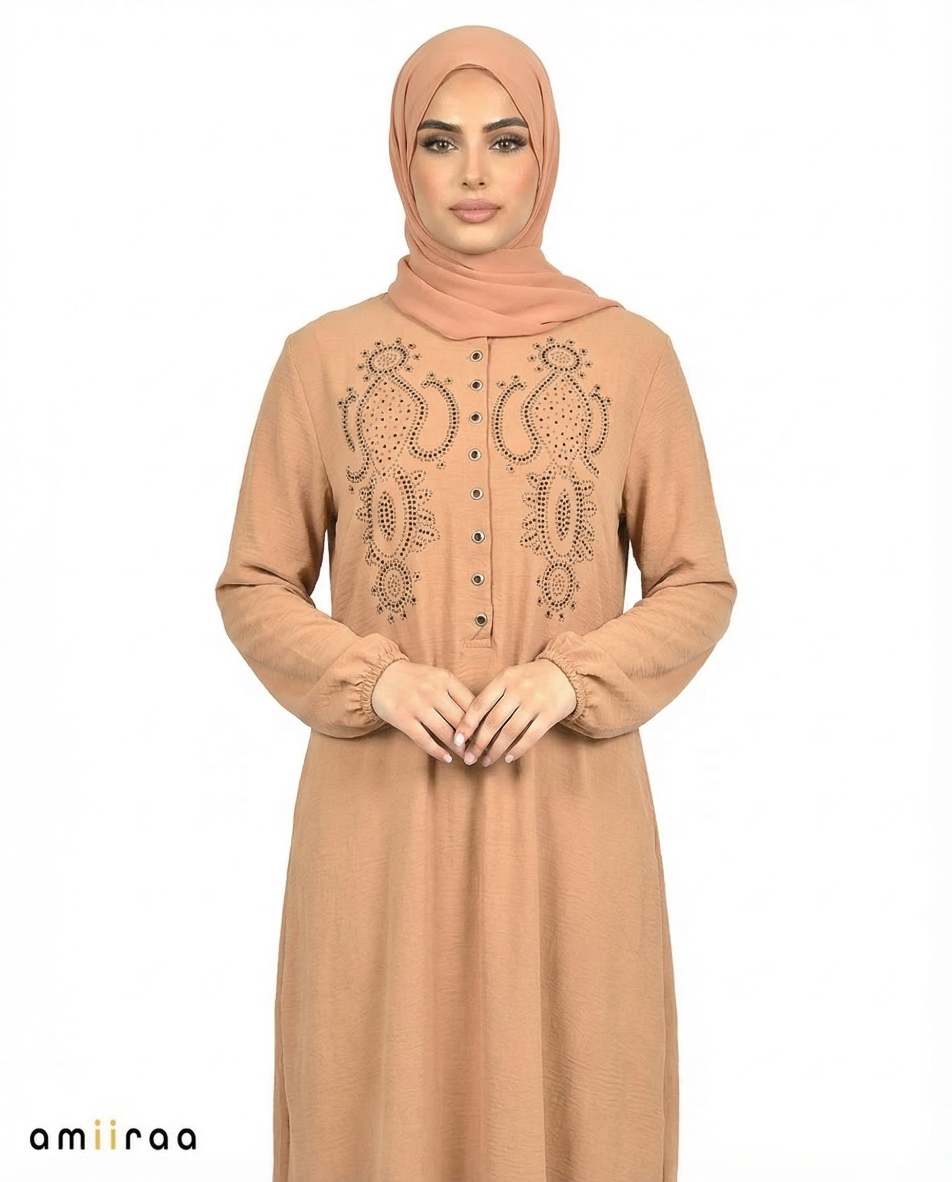 Elmwood Beaded Modest Long Sleeve Tunic Shirt