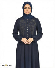 Black Iris Beaded Modest Long Sleeve Tunic Shirt