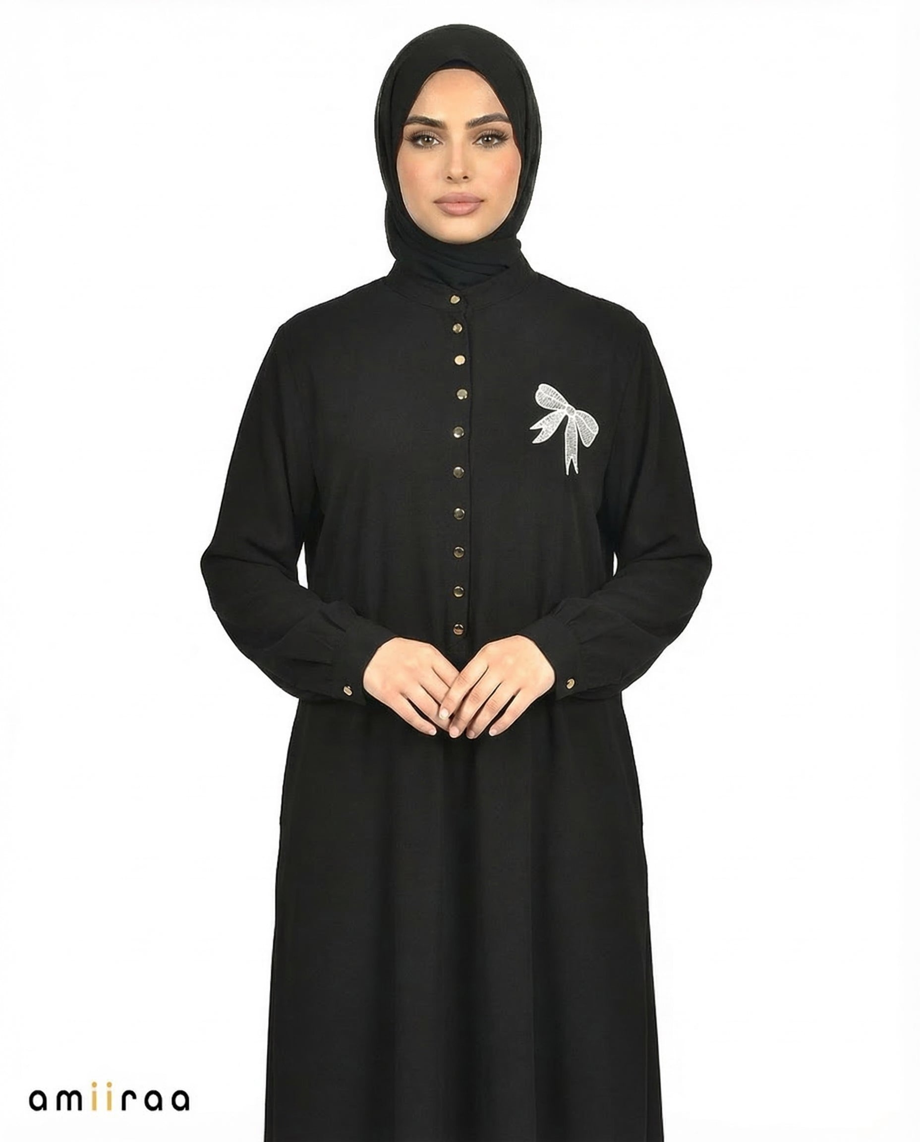 Tap Shoe Bow Embroided Modest Tunic Shirt