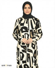 Tap Shoe Abstract Print Modest Longline Tunic Shirt