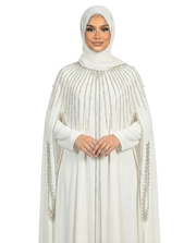 Glacier Waterfall Beaded Two-Piece Cloak Abaya