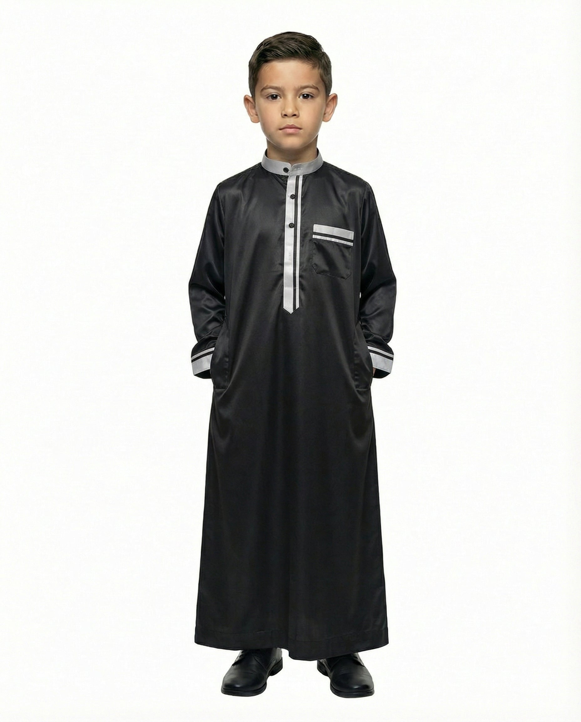 Tap Shoe Emirati Panel Collar Thobe with Chest Pocket