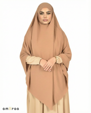 Indian Tan Single Layer Flow Modest Khimar
