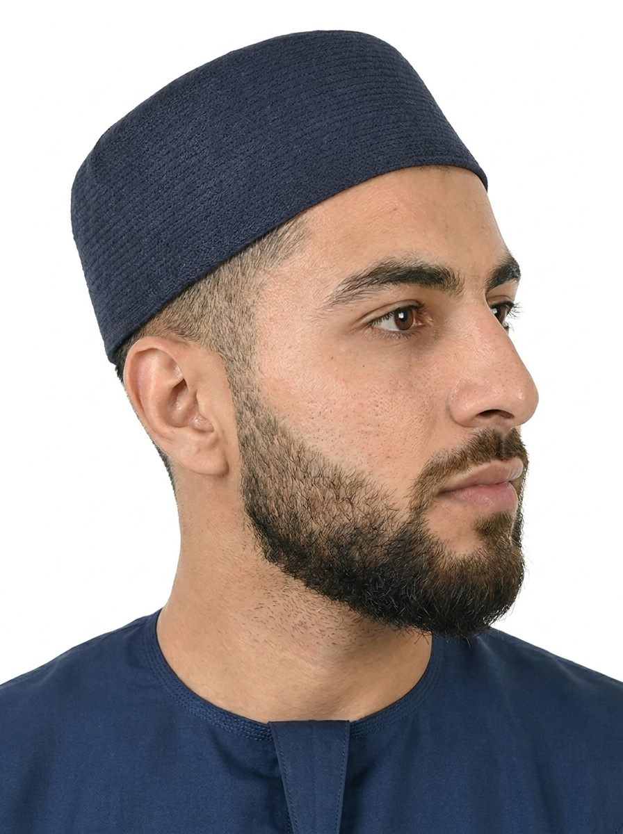Navy Textured Fez