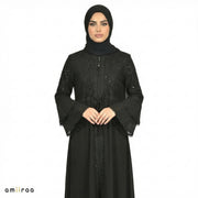 Tap Shoe Elegant Embellished Lace Bodice Full Length Abaya