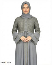 Iron Gate Elegant Embellished Lace Bodice Full Length Abaya
